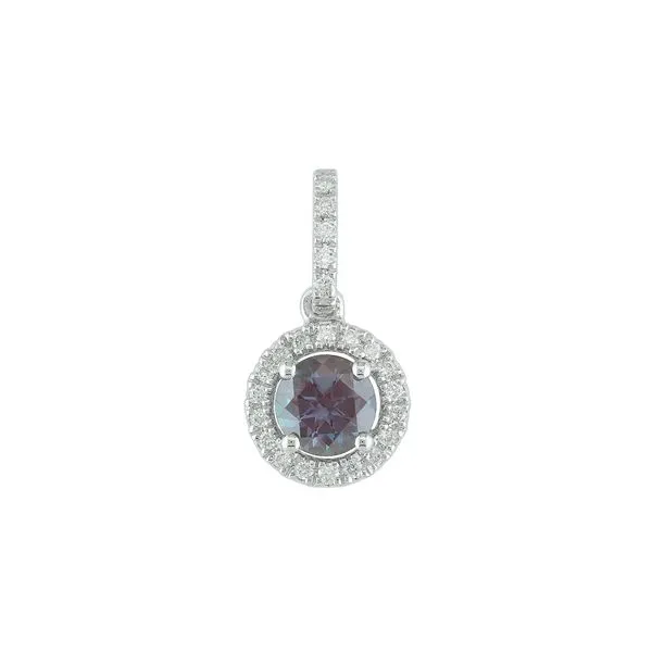 14K White Gold LAB-GROWN ALEXANDRITE & DIAMOND NECKLACE Barthau Jewellers Stouffville, ON