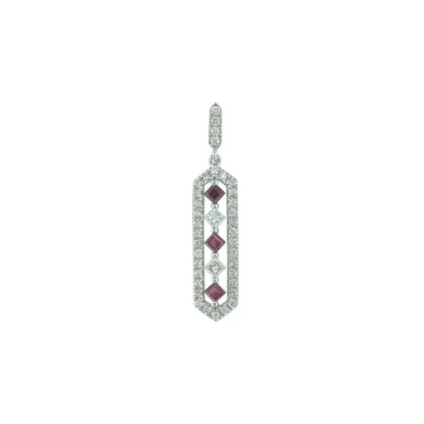 14K White Gold Ruby & Diamond Necklace Barthau Jewellers Stouffville, ON