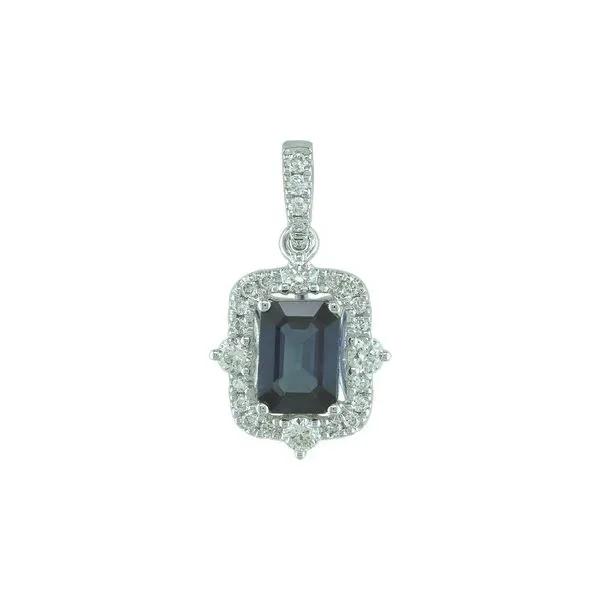 14K White Gold Blue Sapphire & Diamond Necklace Barthau Jewellers Stouffville, ON