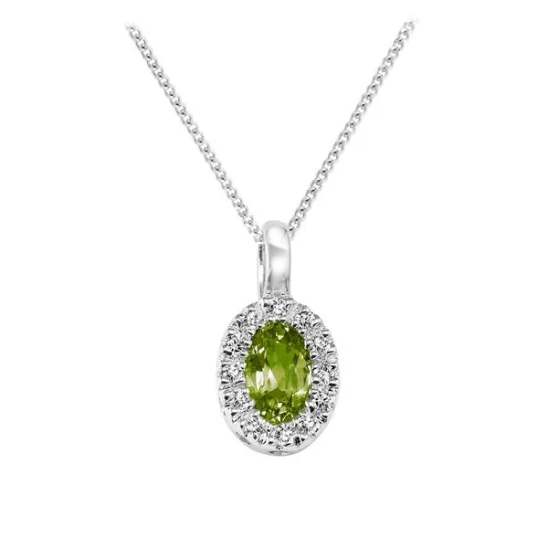 10K White Gold Peridot And Diamond Necklace Barthau Jewellers Stouffville, ON