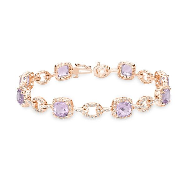 Sterling Silver/Rose Gold Vermeil Gemstone & Cubic Zirconia Bracelet Barthau Jewellers Stouffville, ON