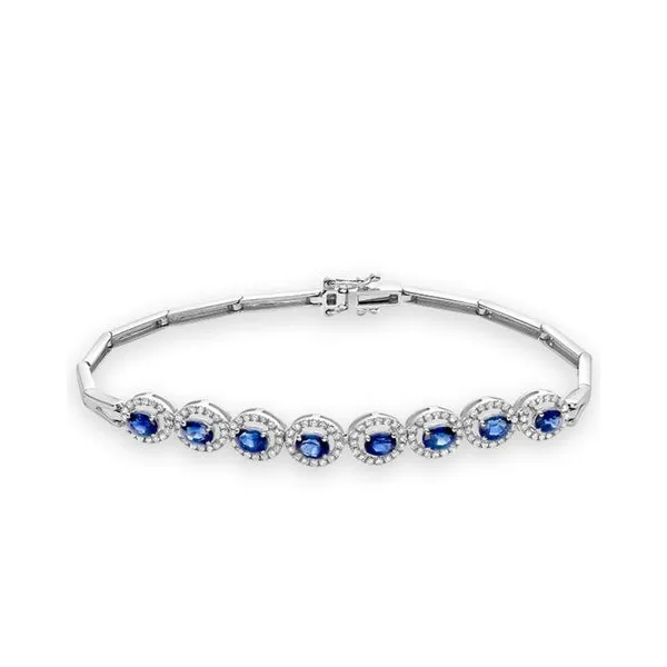 14K White Gold Blue Sapphire And Diamond Bracelet Barthau Jewellers Stouffville, ON