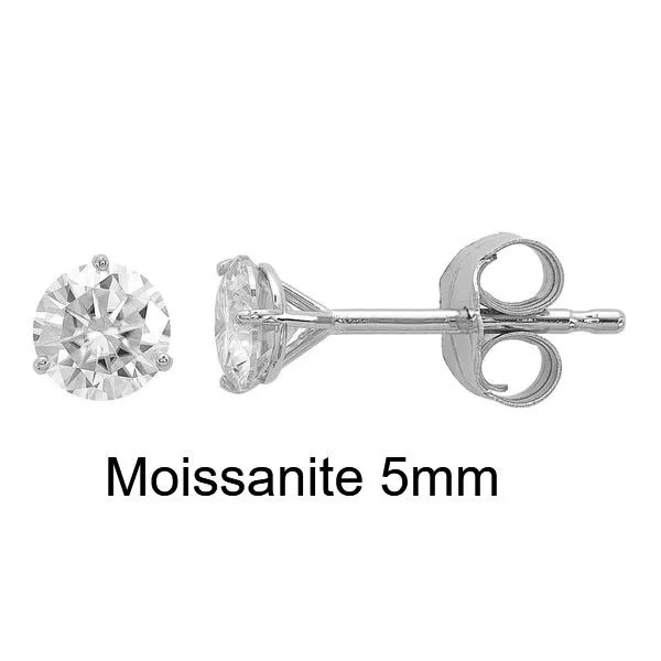 14KW 1.00TW* 5mm Moissanite Martini Studs Barthau Jewellers Stouffville, ON