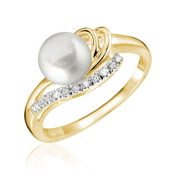 10K Yellow Gold Cultured Pearl & Diamond Ring Barthau Jewellers Stouffville, ON