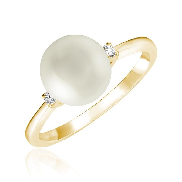 10K Yellow Gold Cultured Pearl & Diamond Ring Barthau Jewellers Stouffville, ON