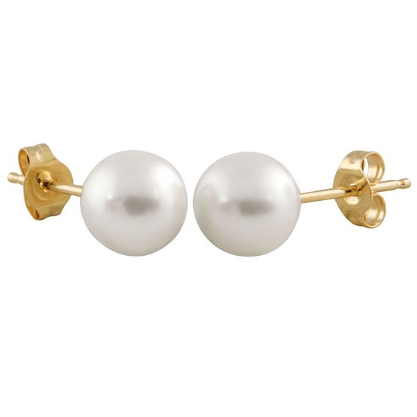 14K Yellow Gold 5MM Cultured Pearl Earrings Barthau Jewellers Stouffville, ON