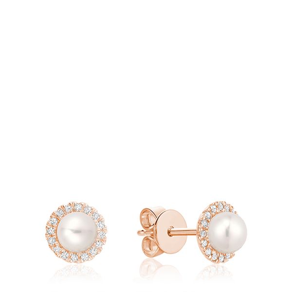 10KR Cultured Pearl And Diamond (0.10TW) Earrings Barthau Jewellers Stouffville, ON