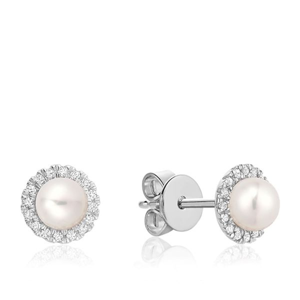 10KW Cultured Pearl & Diamond Earrings Barthau Jewellers Stouffville, ON
