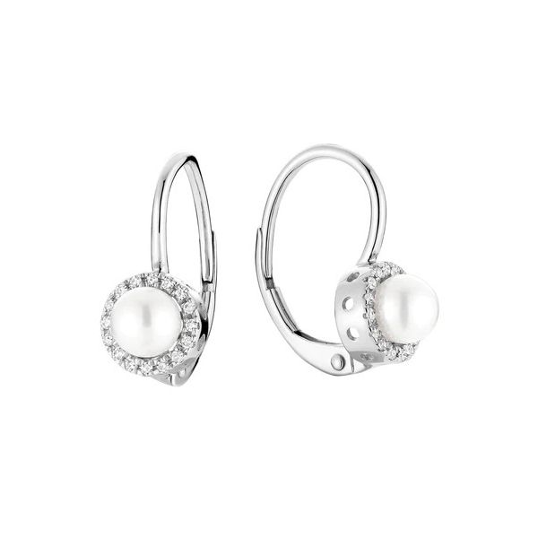 10K White Gold Pearl & Diamond Earrings Barthau Jewellers Stouffville, ON