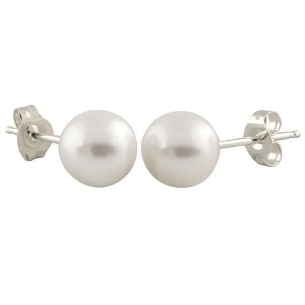 14K White Gold 7-7.5MM Cultured Pearl Stud Earrings Barthau Jewellers Stouffville, ON