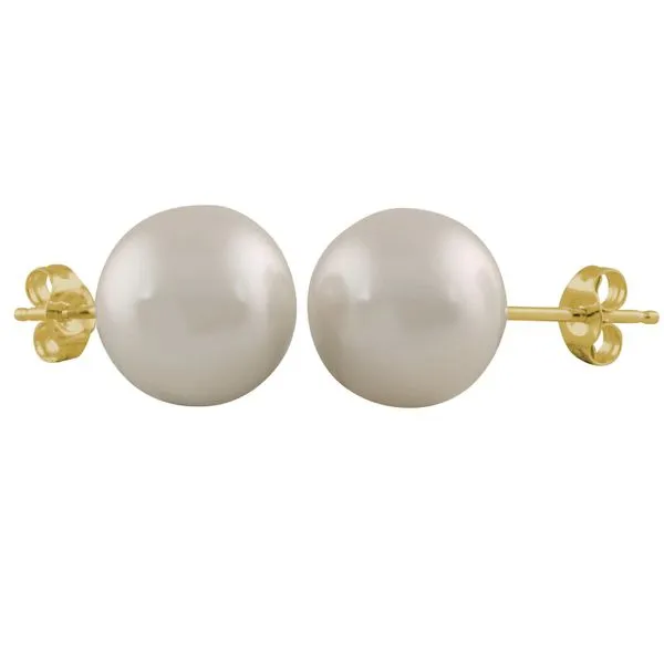 14K Yellow Gold 9MM Freshwater Pearl Stud Earrings Barthau Jewellers Stouffville, ON