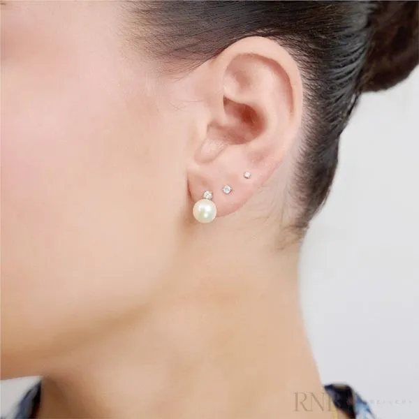 14K Yellow Gold Pearl And Diamond Earrings Image 2 Barthau Jewellers Stouffville, ON