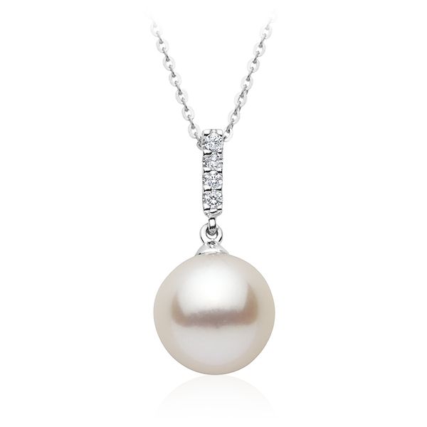 10KW 9.5mm Cultured Pearl & Diamond Necklace Barthau Jewellers Stouffville, ON