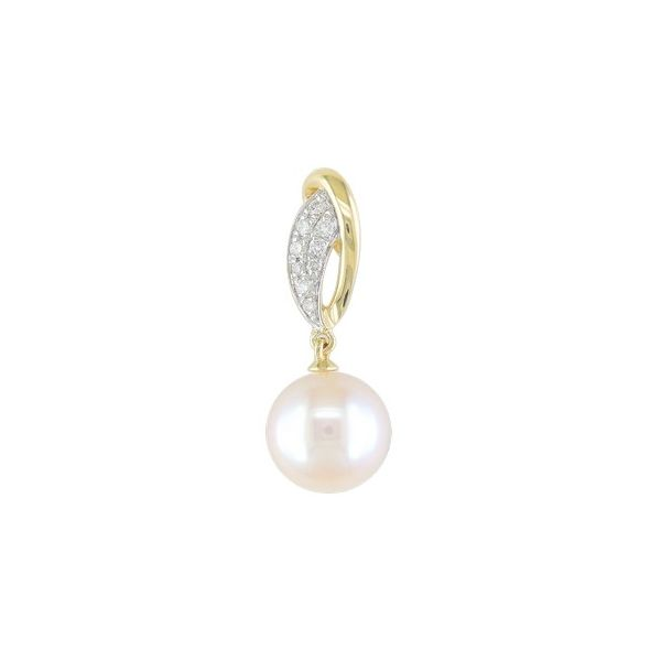 14K Yellow Gold 8MM Cultured Pearl & Diamond Necklace Barthau Jewellers Stouffville, ON