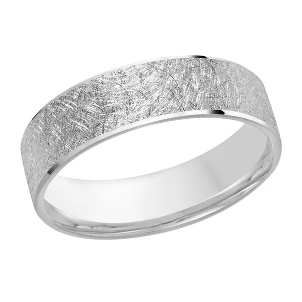 10K White Gold 6MM Scratch Finish Wedding Band Barthau Jewellers Stouffville, ON