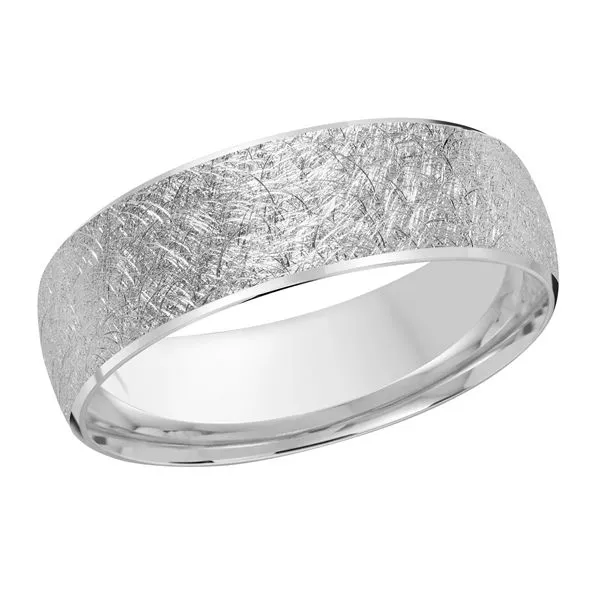 10K White Gold 6MM Scratch Finish Wedding Band Barthau Jewellers Stouffville, ON