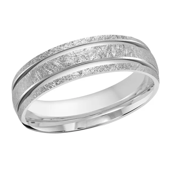 10K White Gold 6MM Scratch Finish Wedding Band Barthau Jewellers Stouffville, ON