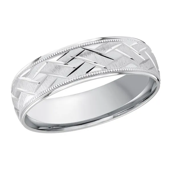 10K White Gold 6MM Design Wedding Band Barthau Jewellers Stouffville, ON