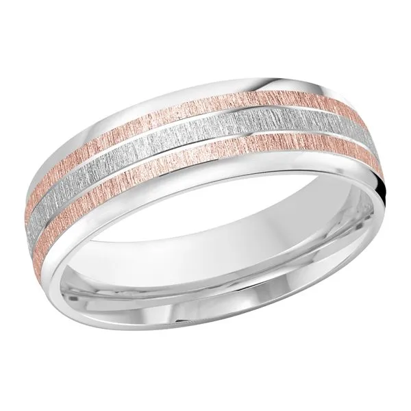 10K White & Rose Gold 7MM Design Wedding Band Barthau Jewellers Stouffville, ON