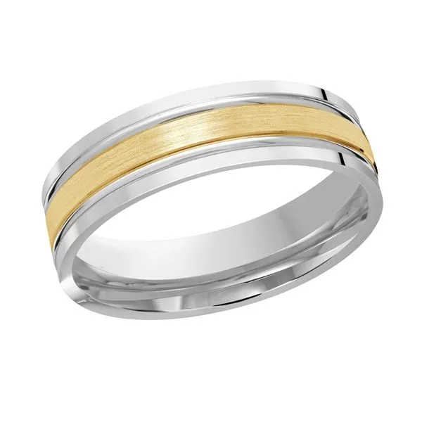 10K White & Yellow Gold 6MM Two Tone Wedding Band Barthau Jewellers Stouffville, ON