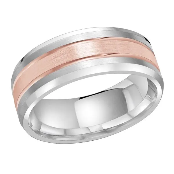10K White & Rose Gold 8MM Two Tone Wedding Band Barthau Jewellers Stouffville, ON