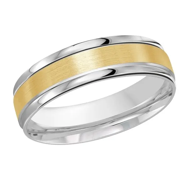 10K White & Yellow Gold 6MM Wedding Band Barthau Jewellers Stouffville, ON