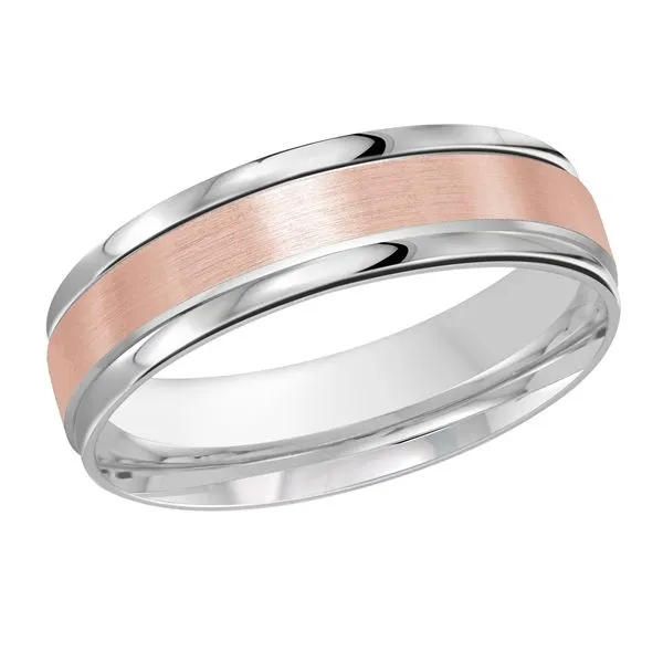 10K White & Rose Gold 6MM Wedding Band Barthau Jewellers Stouffville, ON