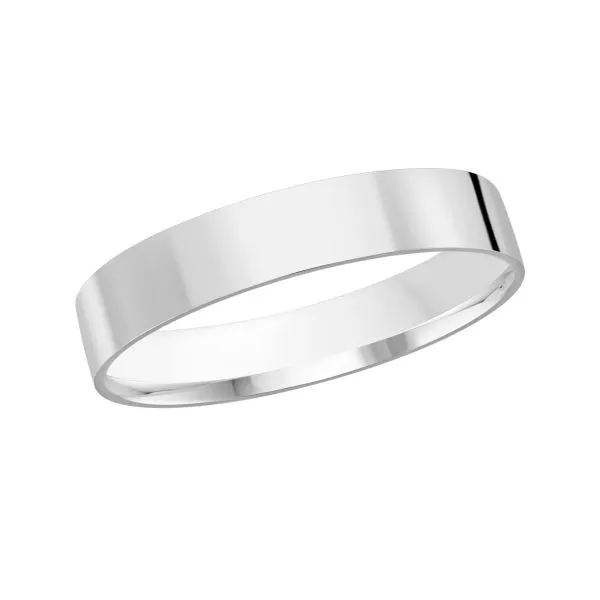 10K White Gold 3MM Flat Wedding Band Barthau Jewellers Stouffville, ON