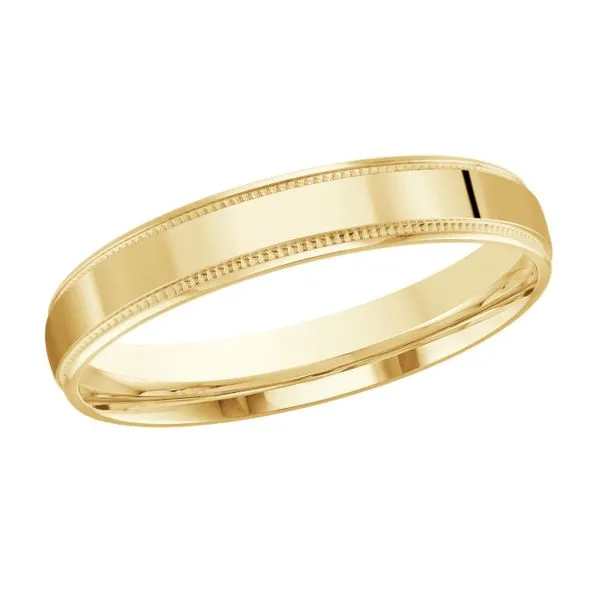 10K Yellow Gold 3MM Milgrain Wedding Band Barthau Jewellers Stouffville, ON