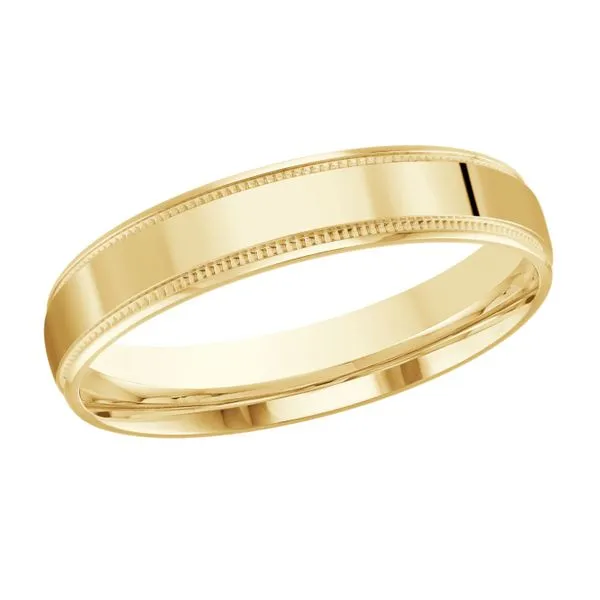 10K Yellow Gold 4MM Milgrain Wedding Band Barthau Jewellers Stouffville, ON