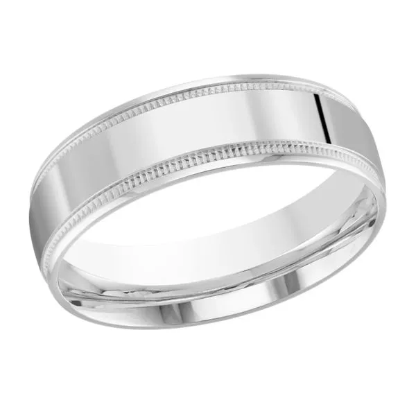 10K White Gold 7MM Milgrain Wedding Band Barthau Jewellers Stouffville, ON