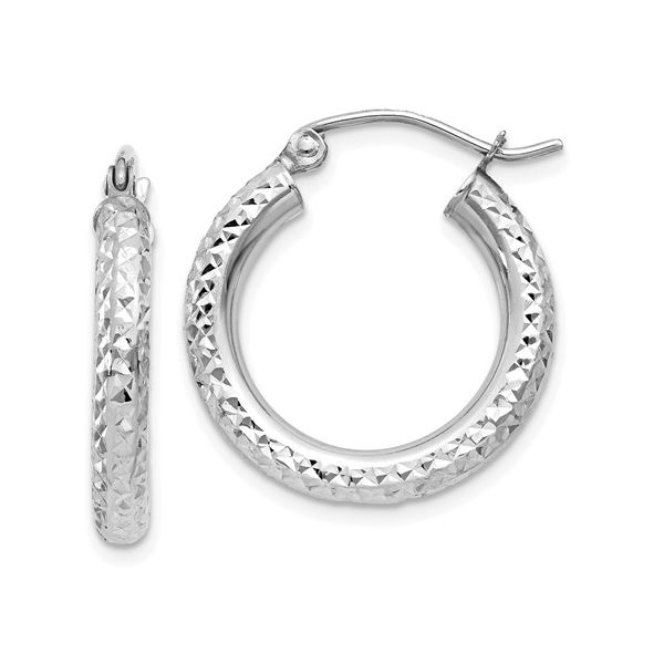 14K White Gold Hoop Earrings Barthau Jewellers Stouffville, ON