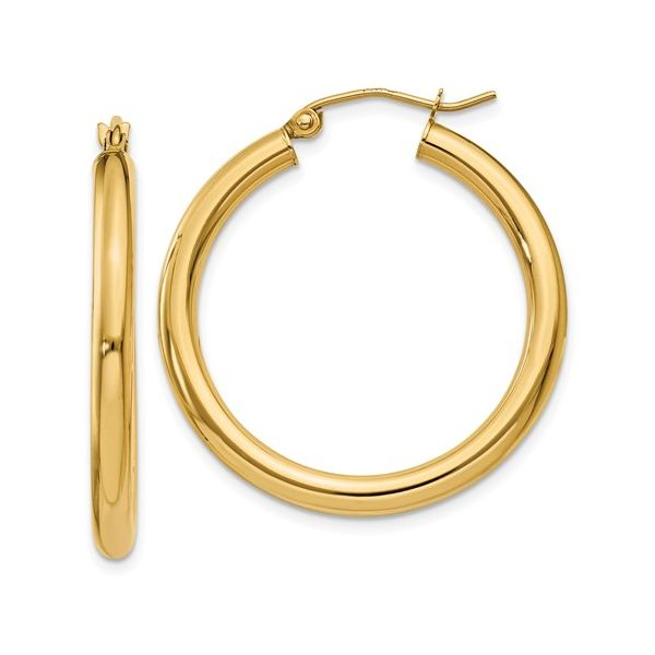14KY 3mm Hoop Earrings Barthau Jewellers Stouffville, ON