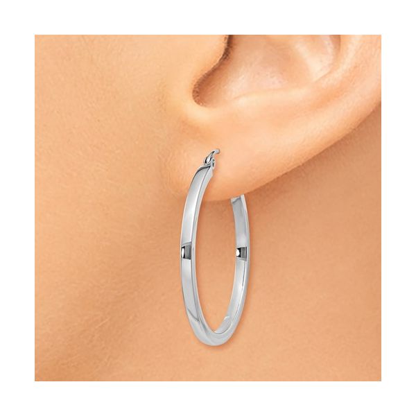 14KW 1.5mm Hoop Earrings Image 3 Barthau Jewellers Stouffville, ON