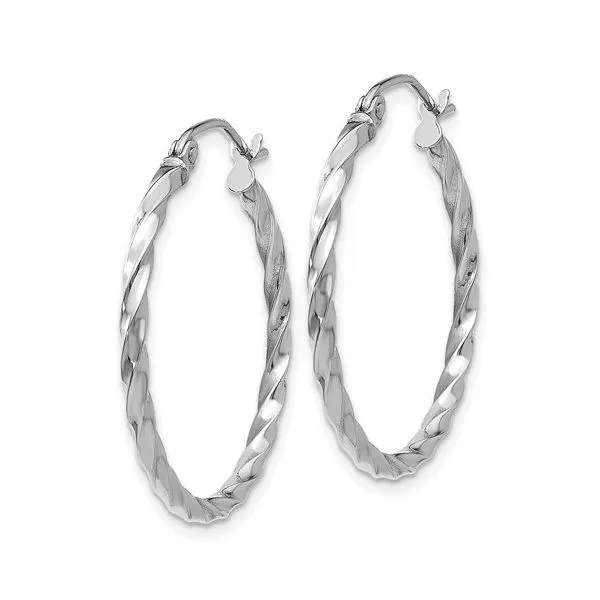 14K White Gold 20MM Hoop Earrings Image 2 Barthau Jewellers Stouffville, ON