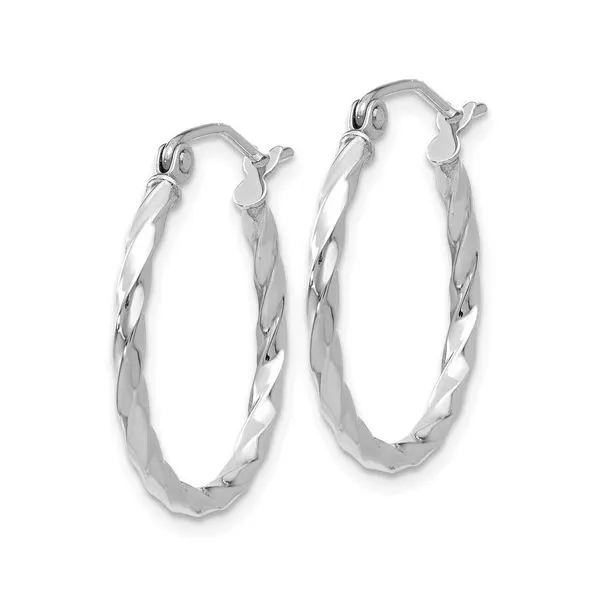 14KW 2mm Hoop Earrings Image 2 Barthau Jewellers Stouffville, ON