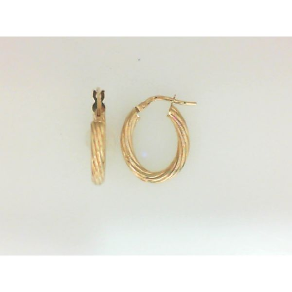 14KY 3mm Oval Hoop Earrings Barthau Jewellers Stouffville, ON