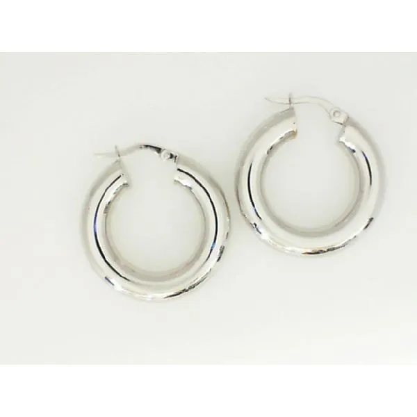 10K White Gold Hoop Earrings Barthau Jewellers Stouffville, ON