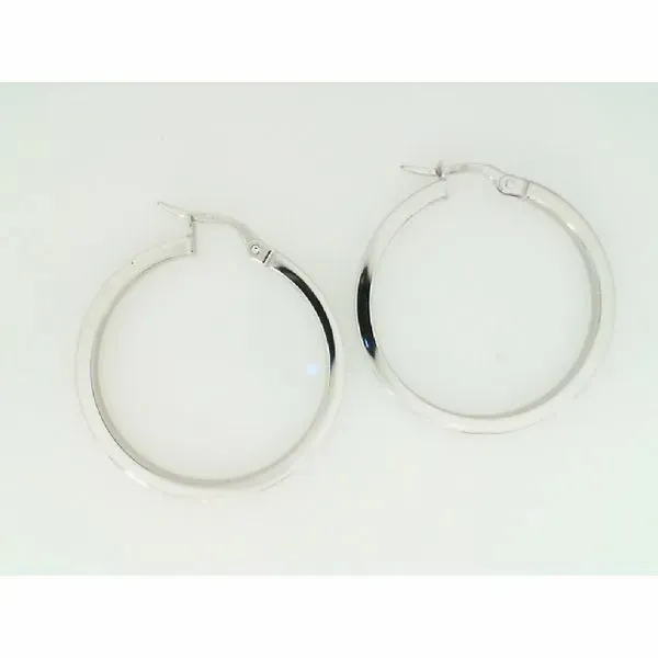 10K White Gold Hoop Earrings Barthau Jewellers Stouffville, ON