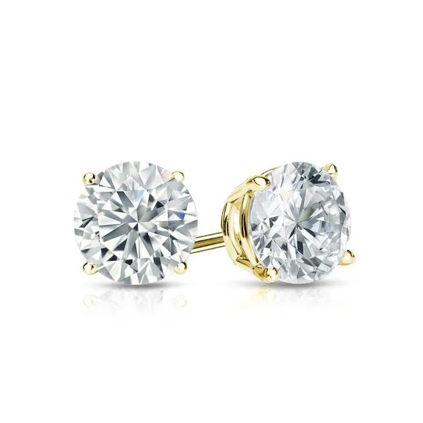 10K Yellow Gold 7MM CZ Stud Earrings Barthau Jewellers Stouffville, ON