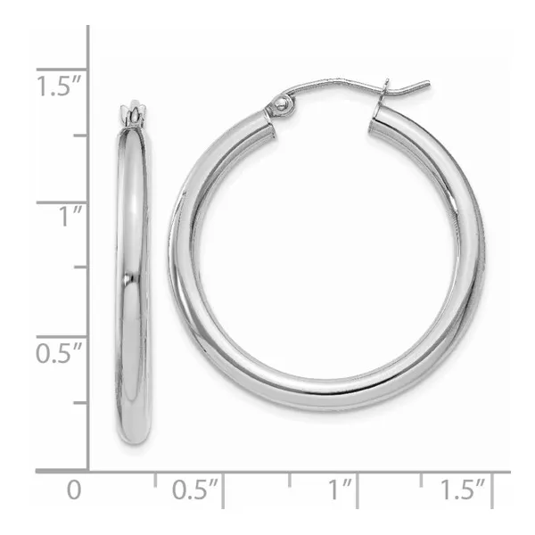 14K White Gold 30MM Hoop Earrings Image 2 Barthau Jewellers Stouffville, ON