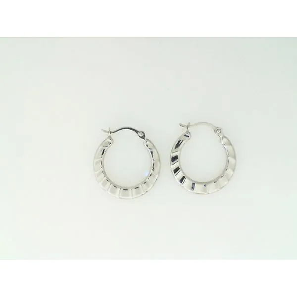 14K White Gold Hoop Earrings Barthau Jewellers Stouffville, ON
