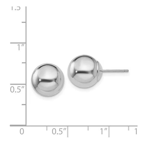 14K White Gold 10MM Stud Earrings Image 2 Barthau Jewellers Stouffville, ON