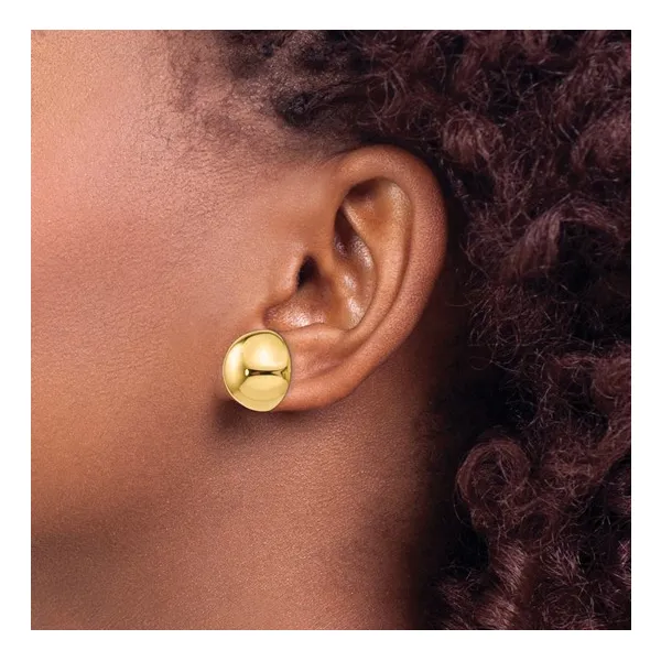 14K Yellow Gold Button Stud Earrings Image 2 Barthau Jewellers Stouffville, ON