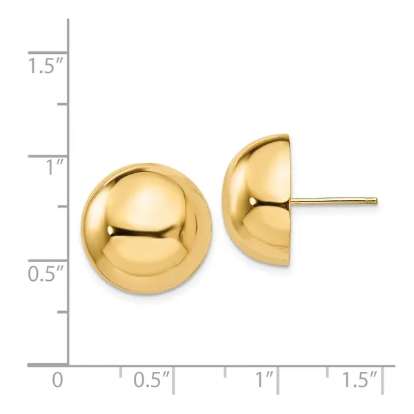14K Yellow Gold Button Stud Earrings Image 3 Barthau Jewellers Stouffville, ON