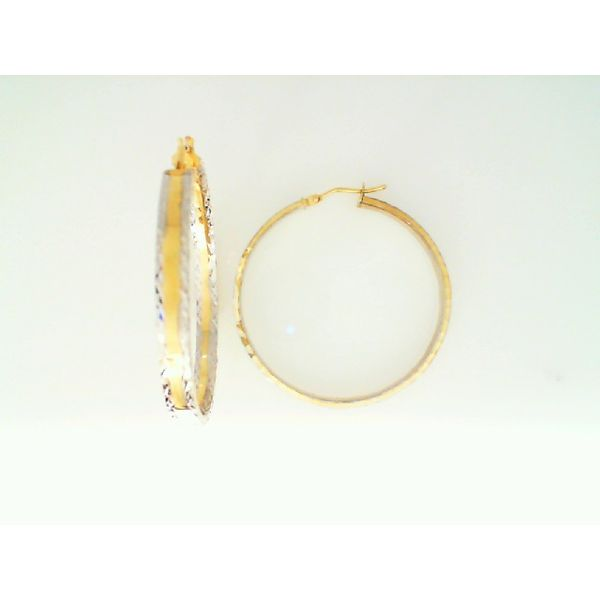 14K Yellow & White Gold Hoop Earrings Barthau Jewellers Stouffville, ON