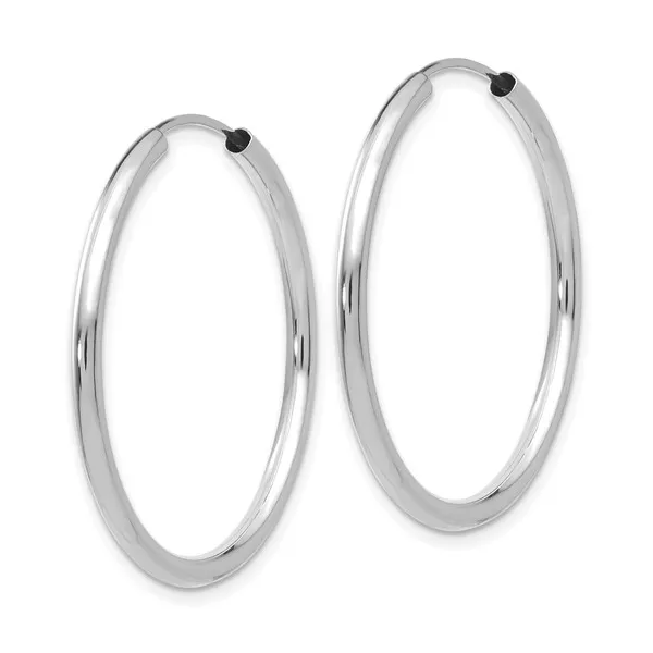 14K White Gold 25MM Hoop Earrings Image 2 Barthau Jewellers Stouffville, ON
