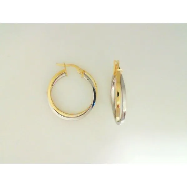 10K White/Yellow Gold Hoop Earrings Barthau Jewellers Stouffville, ON