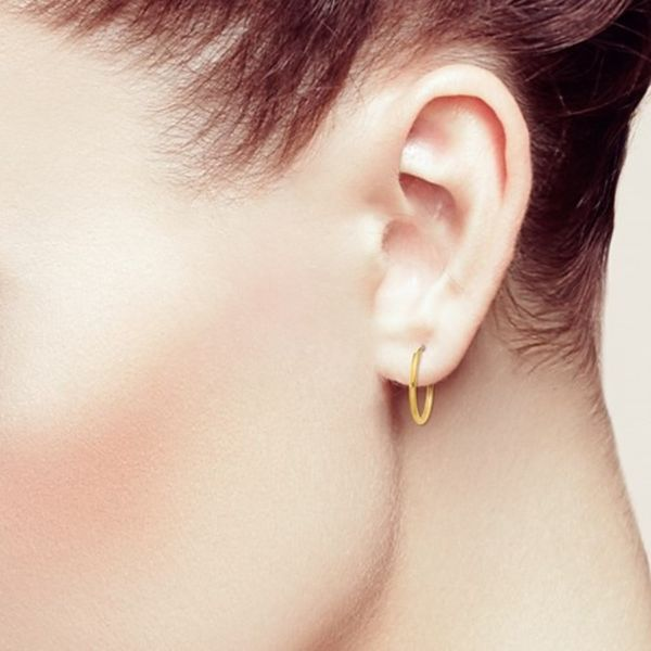 14KY Yellow Gold 16MM Sleeper Earrings Image 2 Barthau Jewellers Stouffville, ON