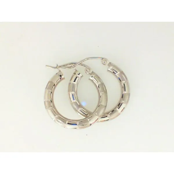 14K White Gold 15MM Hoop Earrings Barthau Jewellers Stouffville, ON